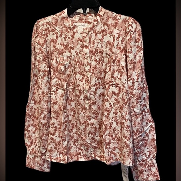Treasure & Bond-Yoke Front Popover-Women's Size:Small-Color: Rust- Ivory-NEW!! - Picture 2 of 16
